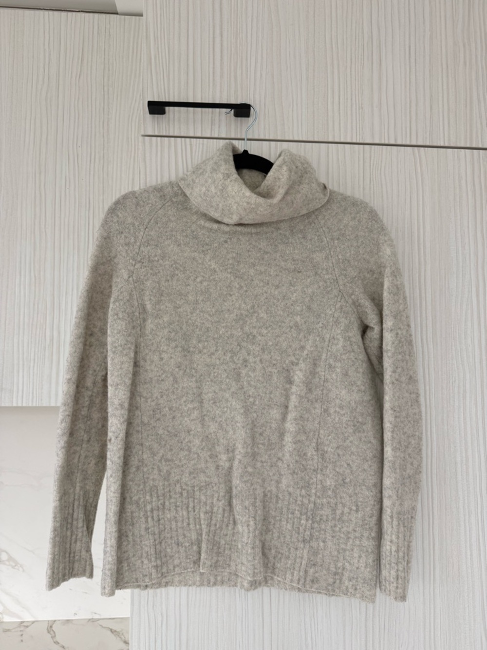Babaton Turtleneck Wool Sweater in Light Heather Gray